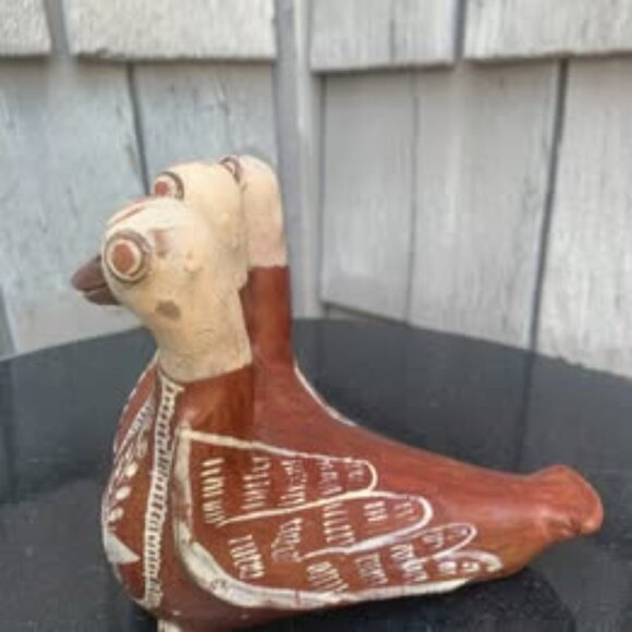 Peruvian Three-Headed Bird Ocarina – Handmade Andean Clay Vessel Flute Folk Art - Picture 3 of 6
